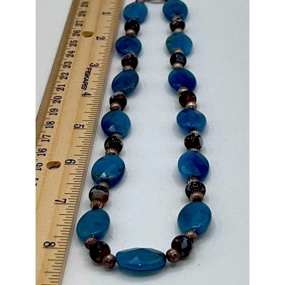 Blue Beaded Necklace & Bracelet Set For Women Opalite & Glass Beads - Picture 7 of 7